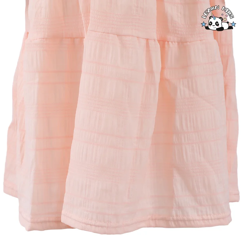 LEZONKIDS - Vestido Cami de Verão Personalizável com Decote em V, Botões na Frente, Alças Espaguete e Bainha com Folhos para Meninas